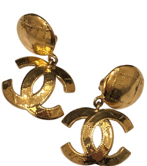 vintage chanel logo earrings|chanel earrings logo price.